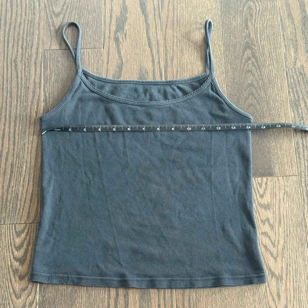 Women's or Teen’s Charcoal Gray Spaghetti Strap Cotton Top - Picture 1 of 2